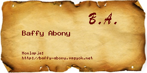 Baffy Abony névjegykártya